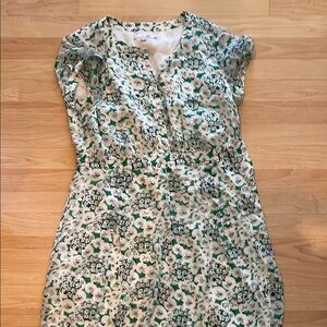 Floral Green and White Women's Dress